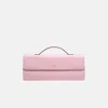 Daniele Morena Béa Clutch Bag In Pink Box Calfskin