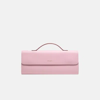 Daniele Morena Béa Clutch Bag In Pink Box Calfskin