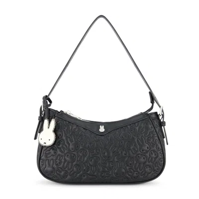 Daniele Nicole Danielle Nicole Miffy Quilted Pu Shoulder Bag With Charm In Black