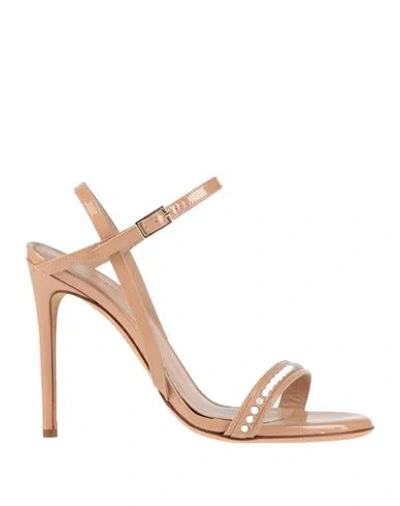 Daniele Tortora Woman Sandals Beige Size 7 Leather