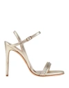Daniele Tortora Woman Sandals Platinum Size 8 Leather In Grey