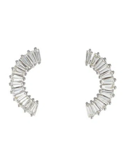 Pre-owned Daniella Design 14k 2.50ctw Diamond Climber Stud Earrings In White