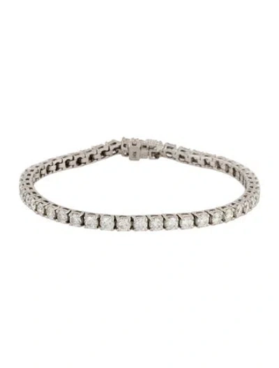 Pre-owned Daniella Design 14k 6.93ctw Diamond Tennis Bracelet, 7.25" In Multi