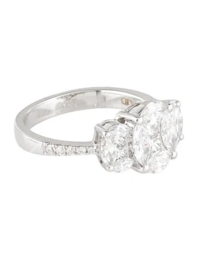 Pre-owned Daniella Design 18k 1.35ctw Diamond Cocktail Ring In Multi