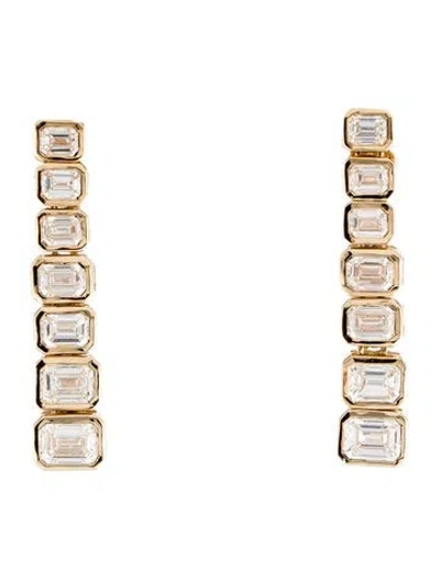 Pre-owned Daniella Design 18k 2.44ctw Diamond Drop Earrings In Multi
