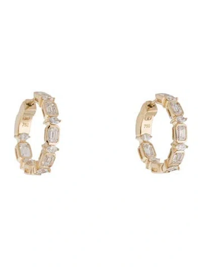 Pre-owned Daniella Design 18k 3.22ctw Diamond Inside-out Hoop Earrings In Multi