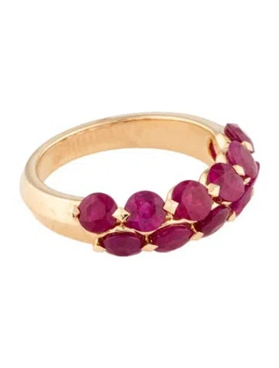 Pre-owned Daniella Design 18k 3.31ctw Ruby Band In Multi