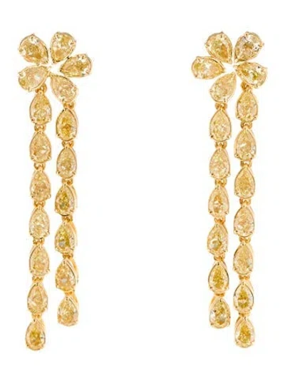 Pre-owned Daniella Design 18k 3.60ctw Diamond Drop Earrings In Multi