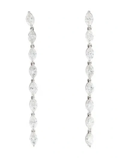 Pre-owned Daniella Design 18k 3.91ctw Diamond Drop Earrings In Multi