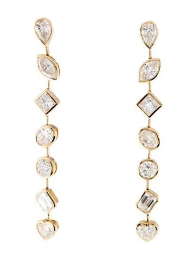 Pre-owned Daniella Design 18k 4.30ctw Diamond Drop Earrings In Multi