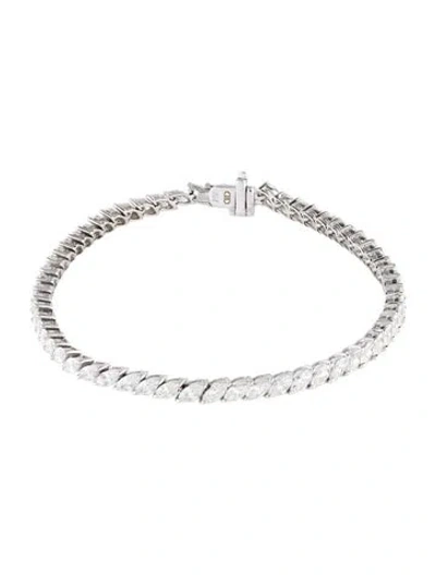 Pre-owned Daniella Design 18k 4.78ctw Diamond Link Bracelet, 6.75" In Multi