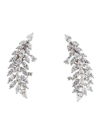 Pre-owned Daniella Design 18k 5.53ctw Diamond Drop Earrings In Multi