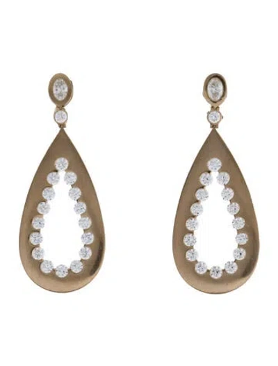 Pre-owned Daniella Design 18k 7.37ctw Diamond Drop Earrings In Multi
