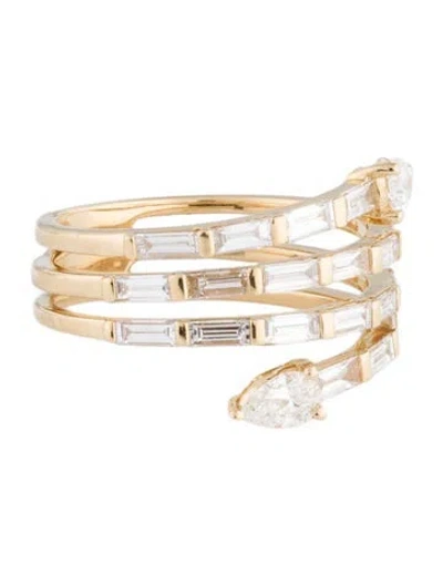 Pre-owned Daniella Design 18k Diamond Bypass Band In Multi