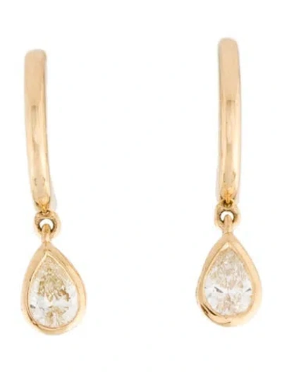 Pre-owned Daniella Design 18k Diamond Drop Earrings In Multi