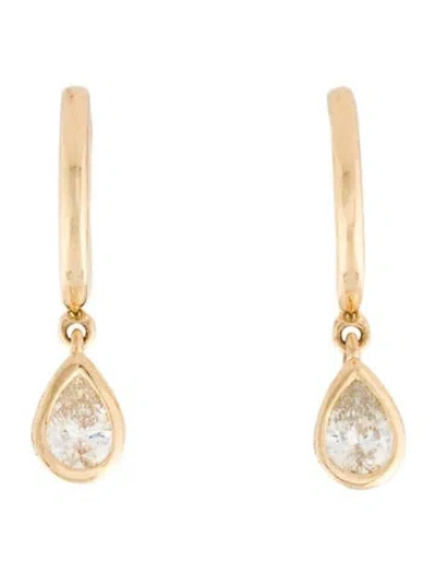 Pre-owned Daniella Design 18k Diamond Drop Earrings In Multi