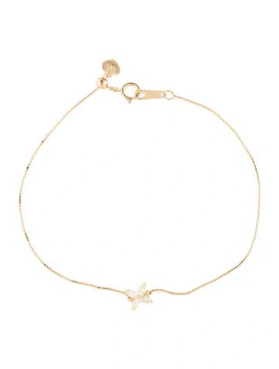 Pre-owned Daniella Design 18k Diamond Flower Station Bracelet, 7" In Multi