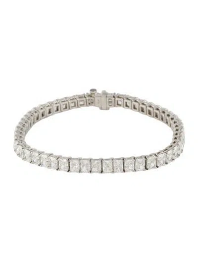 Pre-owned Daniella Design Platinum 15.45ctw Diamond Tennis Bracelet, 7" In Multi
