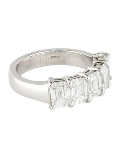 Pre-owned Daniella Design Platinum 3.37ctw Diamond Half-eternity Band In Multi