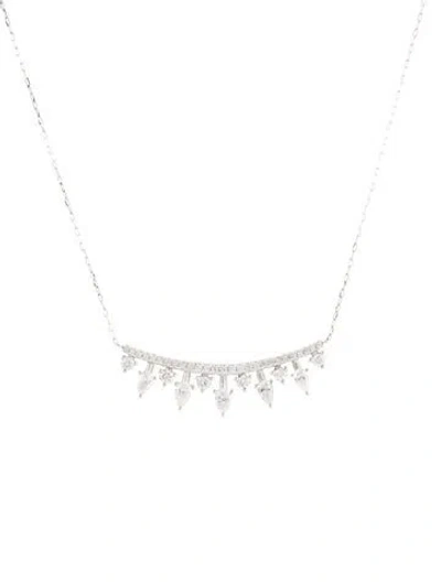 Pre-owned Daniella Design Platinum Diamond Pendant Necklace, 17.75" In Multi