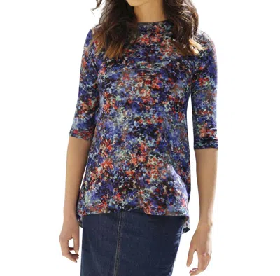 Daniella Faye Petal Top In Blue In Multi