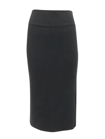 Daniella Faye Ribbed Skirt In Grey In Black