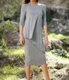 Daniella Faye Ribbed Skirt In Light Gray In Grey