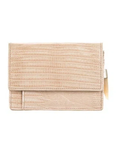Pre-owned Daniella Ortiz Embossed Leather Wallet In Neutral