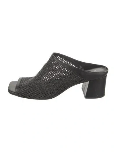 Pre-owned Daniella Shevel Leather Slides In Black