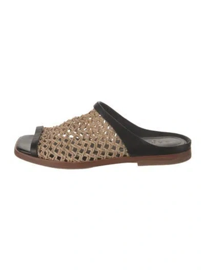 Pre-owned Daniella Shevel Leather Slides In Neutrals