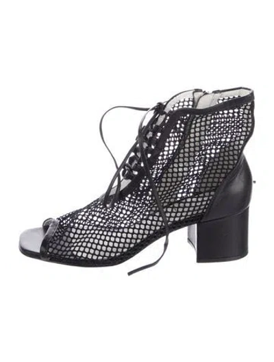 Pre-owned Daniella Shevel Mesh Sandals In Black