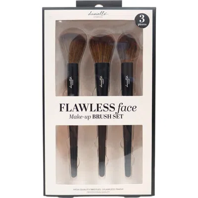 Danielle 3-piece Deluxe All-over Cosmetic Brush Set In Black