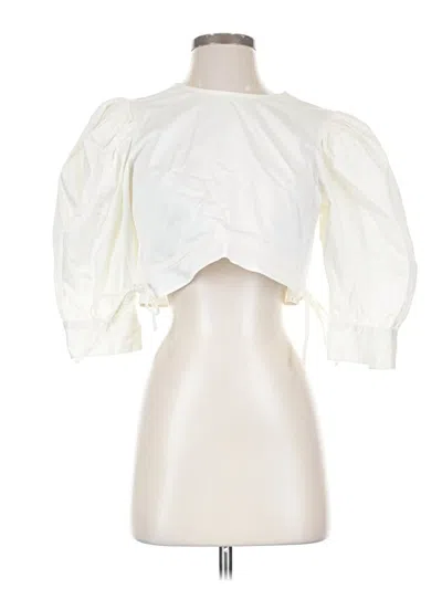 Pre-owned Danielle Bernstein 3/4 Sleeve Blouse In Ivory