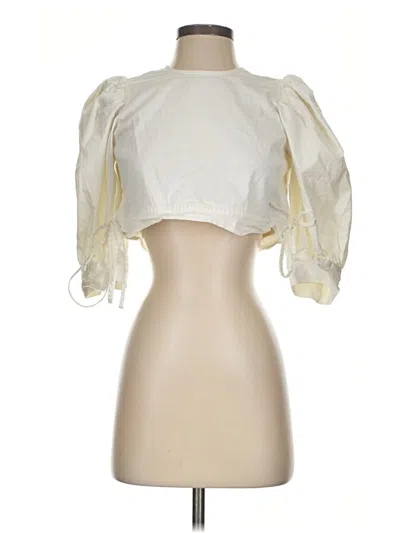 Pre-owned Danielle Bernstein 3/4 Sleeve Blouse In Ivory