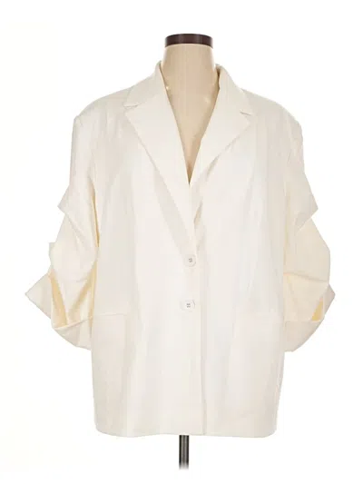 Pre-owned Danielle Bernstein Blazer Jacket In White