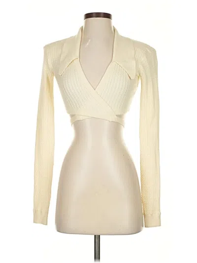 Pre-owned Danielle Bernstein Cardigan Sweater In White