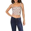 Danielle Bernstein Juniors Womens Sweetheart Sleeveless Crop Top In Neutral