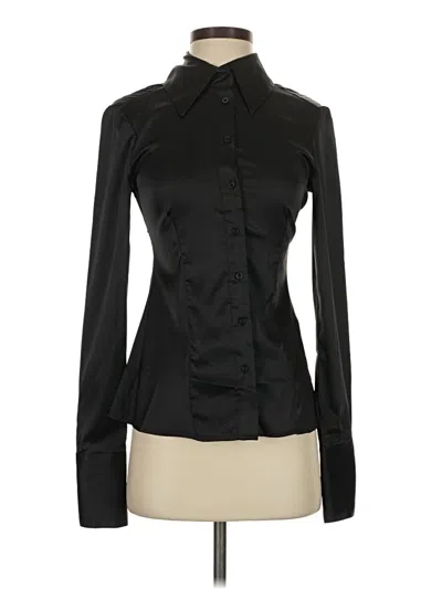 Pre-owned Danielle Bernstein Long Sleeve Blouse In Black