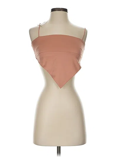 Pre-owned Danielle Bernstein Sleeveless Top Brown Strapless Neckline Tops