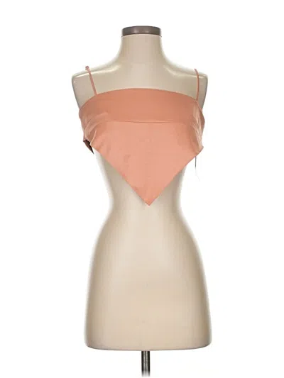 Danielle Bernstein Sleeveless Top Orange Strapless Neckline Tops