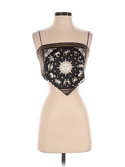 Pre-owned Danielle Bernstein Tank Top Black Strapless Neckline Tops