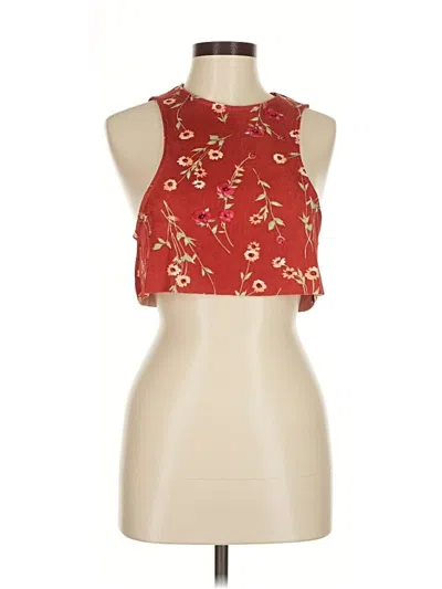 Pre-owned Danielle Bernstein Tank Top Red Halter Neckline Tops