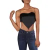 Danielle Bernstein Womens Handkerchief Cropped Tank Top In Black