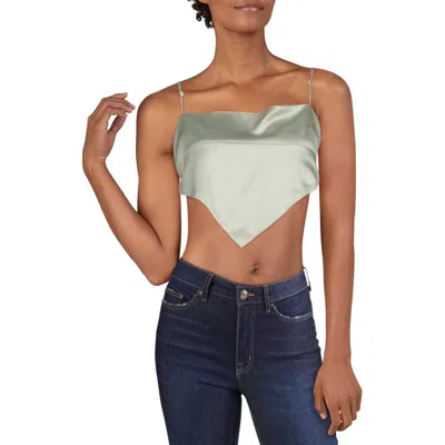 Danielle Bernstein Womens Handkerchief Cropped Tank Top In Green