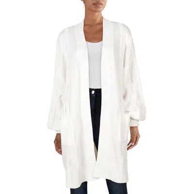 Danielle Bernstein Womens Oversized Long Cardigan Sweater In White