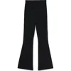 Danielle Bernstein Womens Ribbed Flared Pants In Black