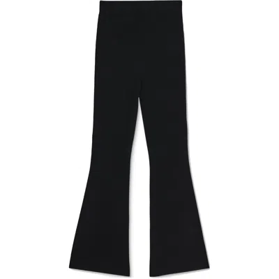 Danielle Bernstein Womens Ribbed Flared Pants In Black