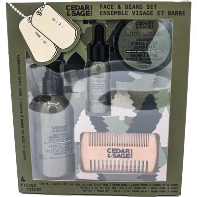 Danielle Cedar & Sage 4-piece Face & Beard Set In Green