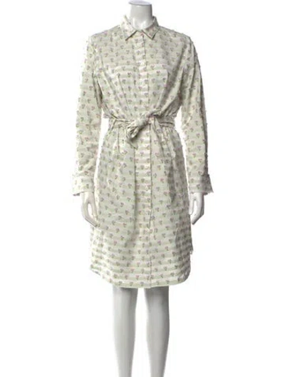 Pre-owned Danielle Fichera Floral Print Knee-length Dress W/ Tags In Green