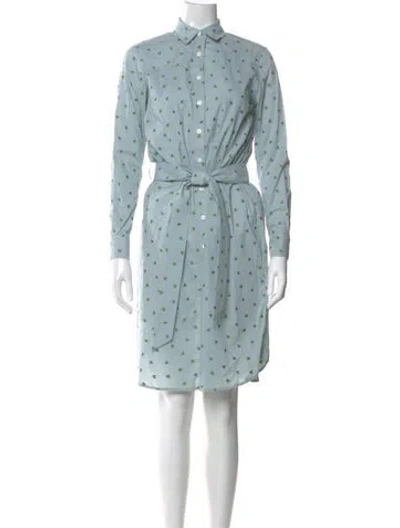 Pre-owned Danielle Fichera Polka Dot Print Knee-length Dress In Blue